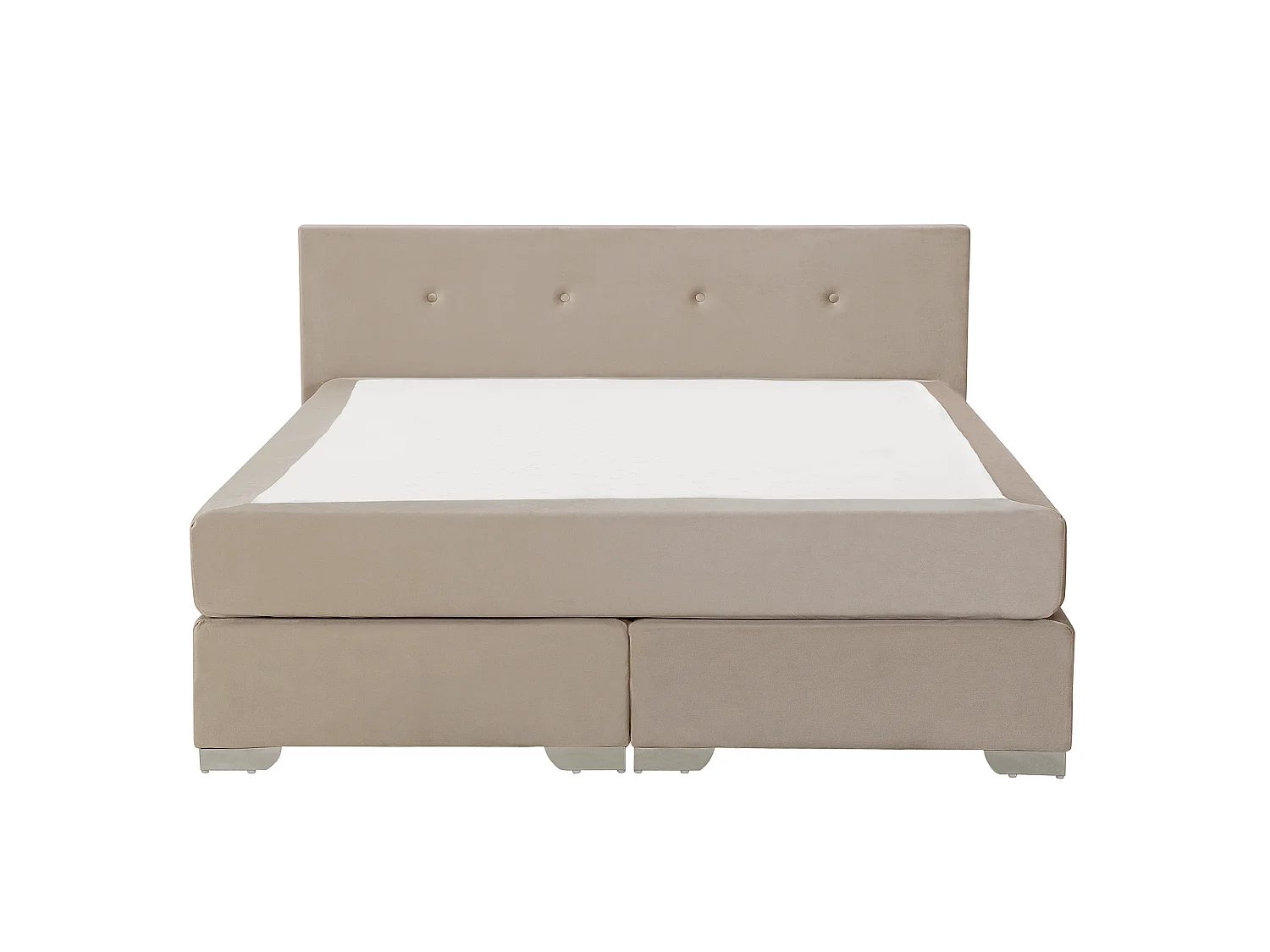 Lit Boxspring Velours CONSUL 180 x 200 cm Beige clair