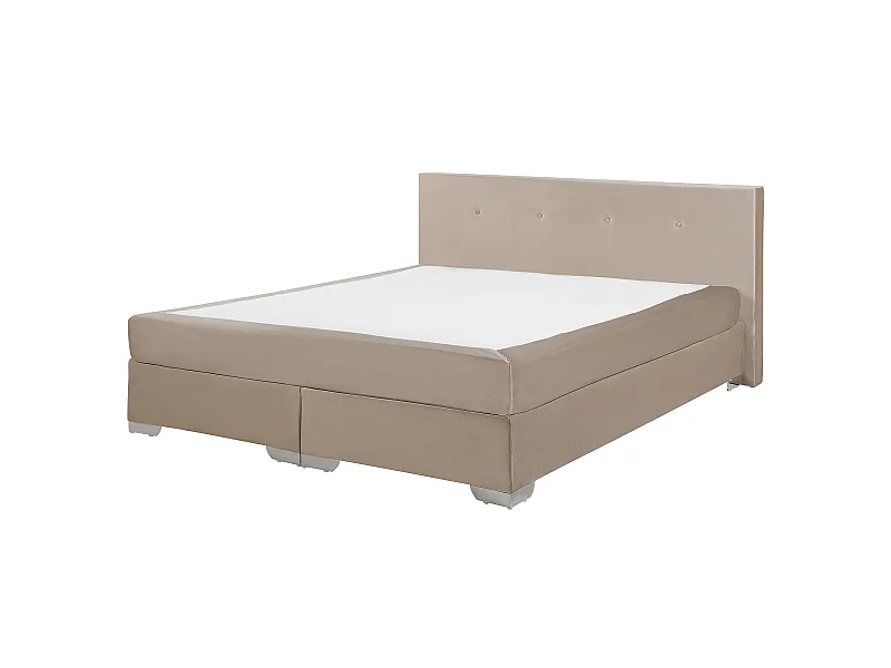 Boxspringbett Samtstoff CONSUL 180 x 200 cm Hellbeige