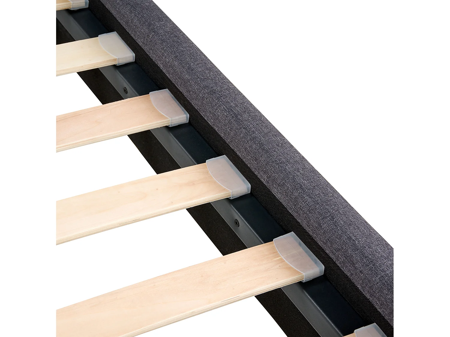 Polsterbett dunkelgrau Lattenrost 90 x 200 cm RENNES