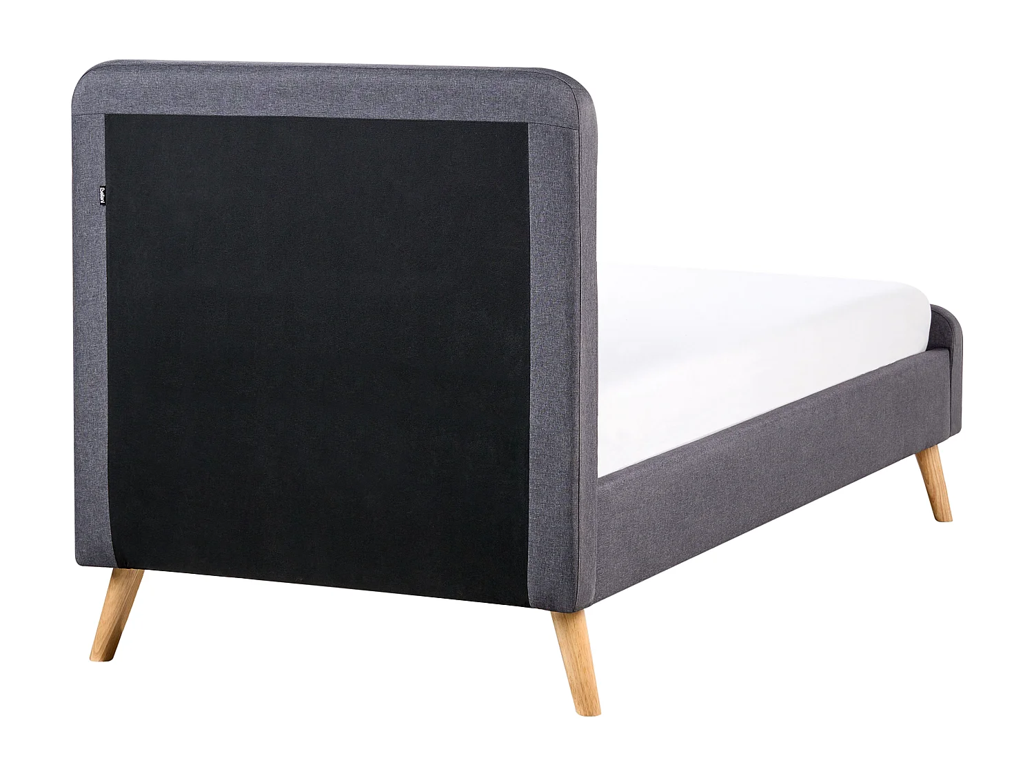 Cama de solteiro em tecido cinzento escuro 90 x 200 cm RENNES