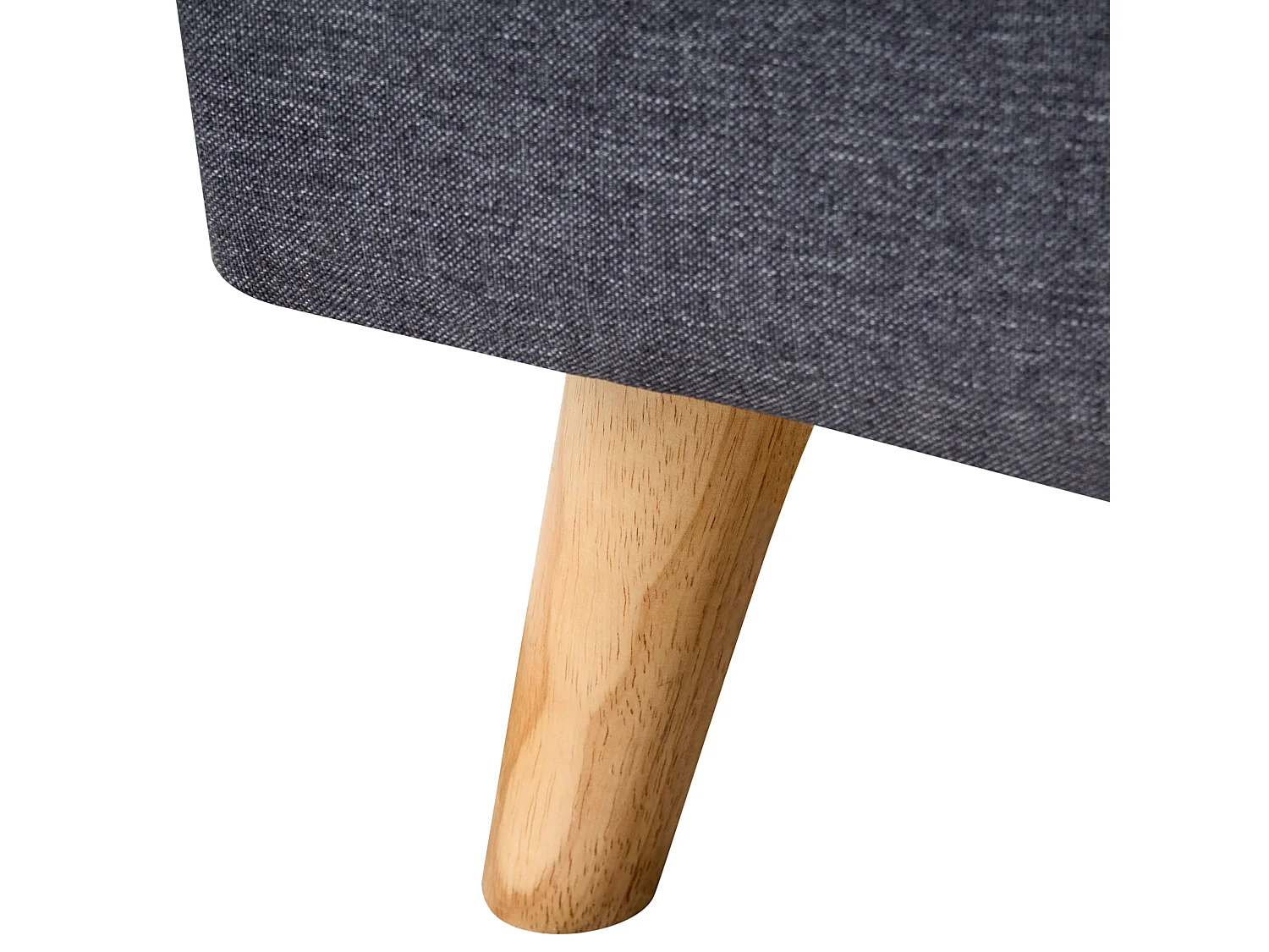 Cama de solteiro em tecido cinzento escuro 90 x 200 cm RENNES