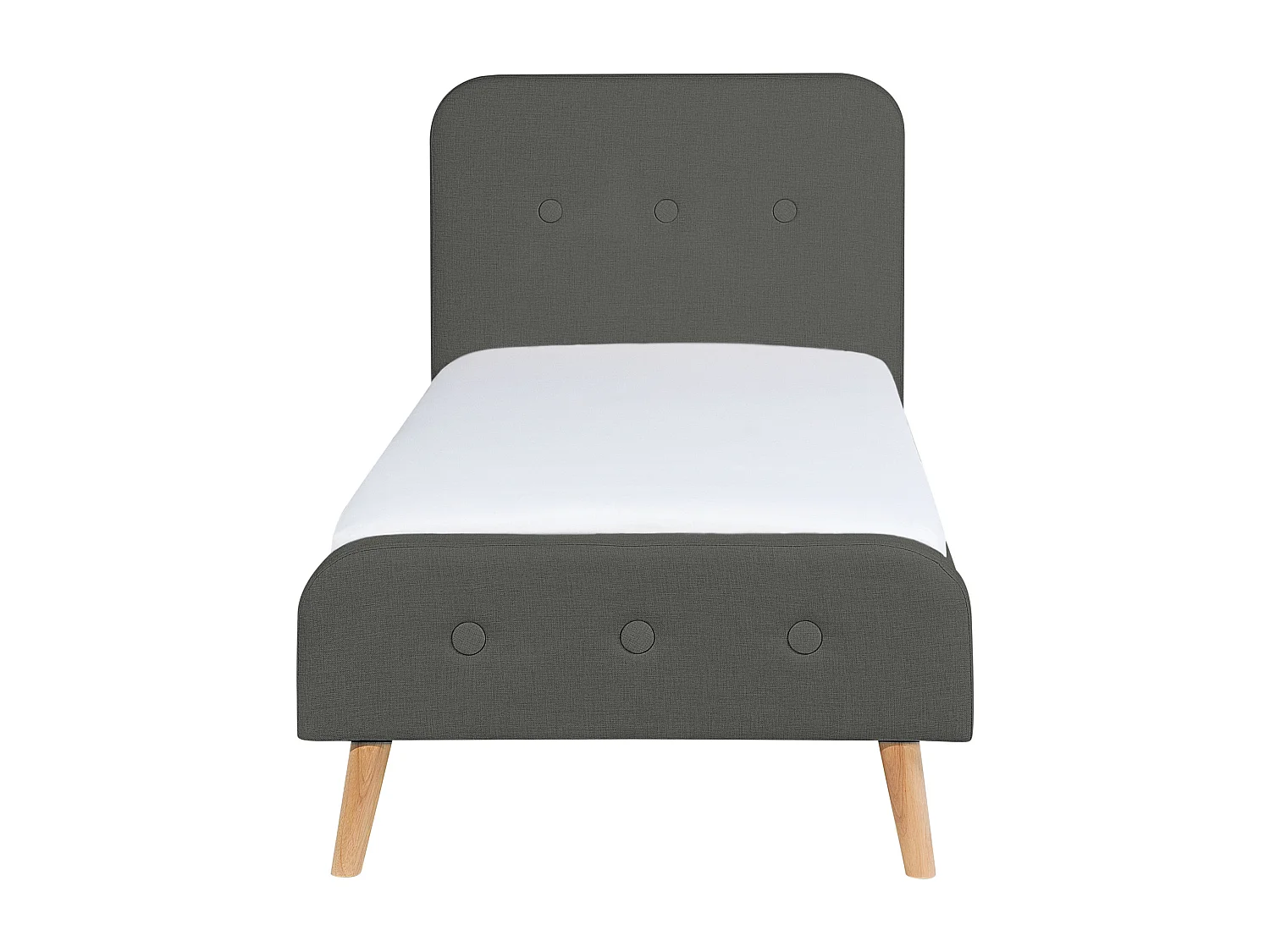 Letto con rete a doghe tessuto grigio 90 x 200 cm RENNES