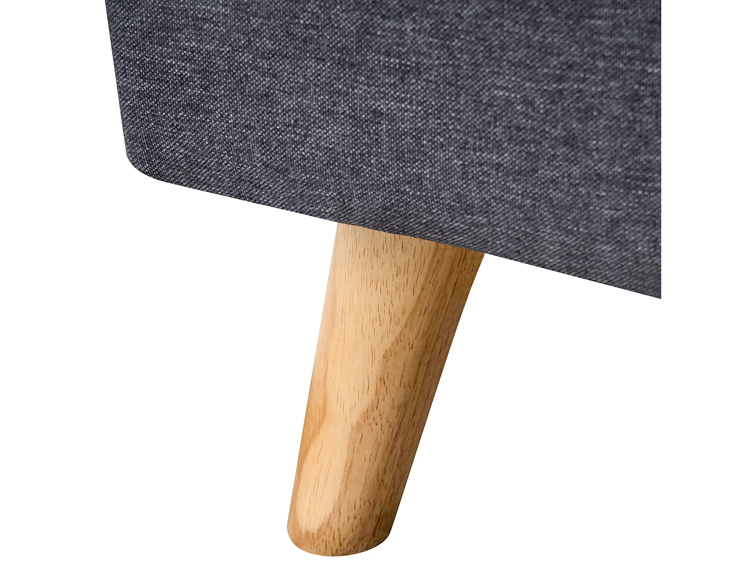 Letto con rete a doghe tessuto grigio 90 x 200 cm RENNES