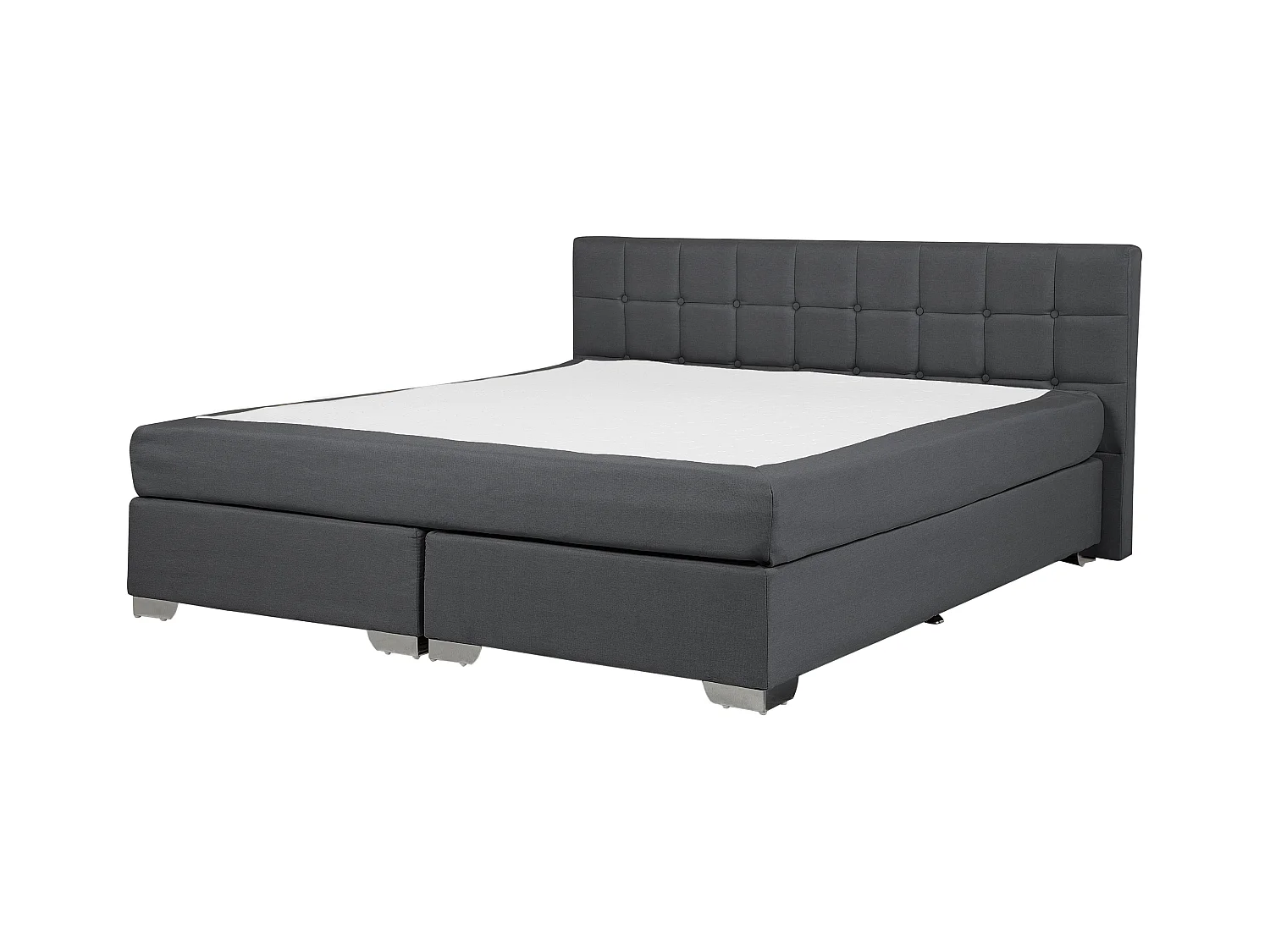 Lit Boxspring Tissu ADMIRAL 180 x 200 cm Gris foncé