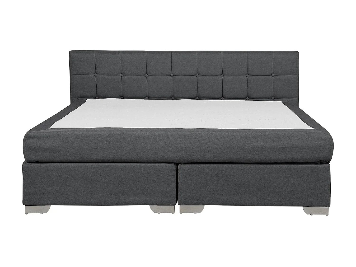 Boxspring Stof ADMIRAL 180 x 200 cm Donkergrijs