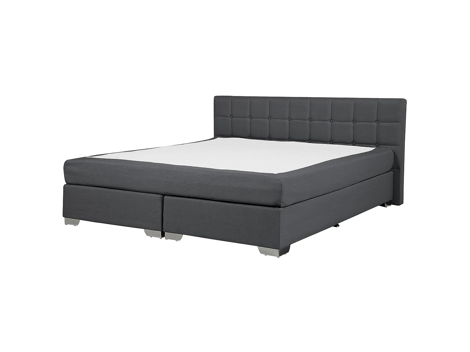 Boxspring Stof ADMIRAL 180 x 200 cm Donkergrijs