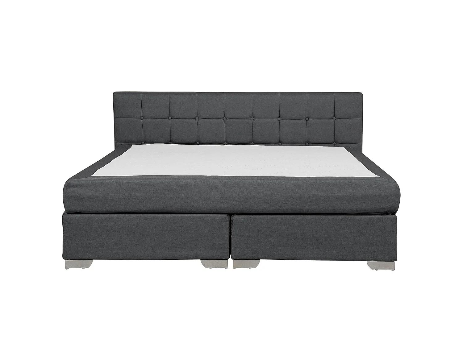 Boxspring Stof ADMIRAL 180 x 200 cm Donkergrijs
