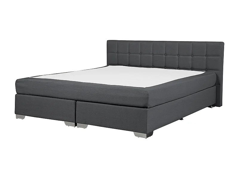 Letto Continentale Tessuto ADMIRAL 180 x 200 cm Grigio scuro