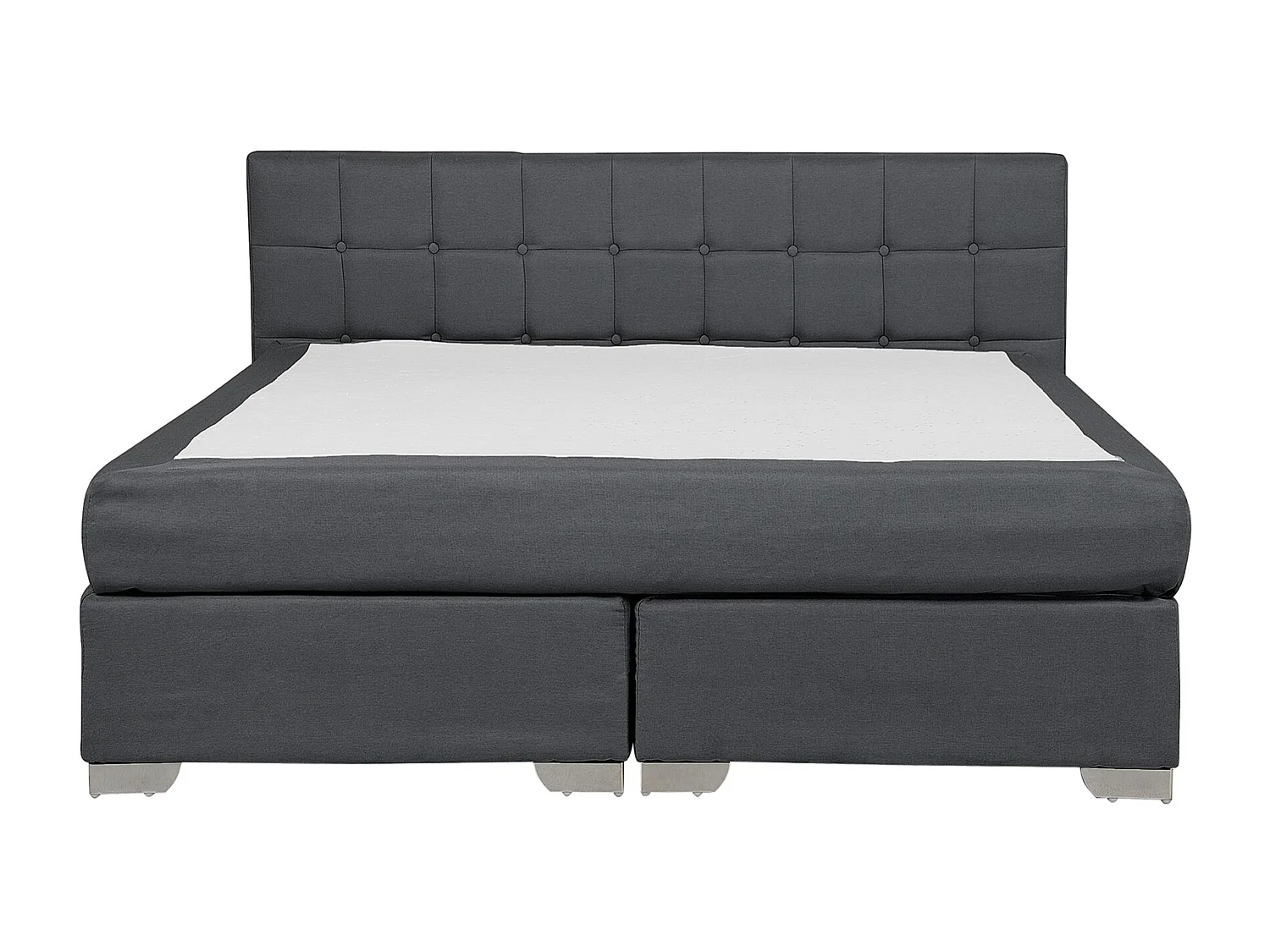 Letto Continentale Tessuto ADMIRAL 160 x 200 cm Grigio scuro