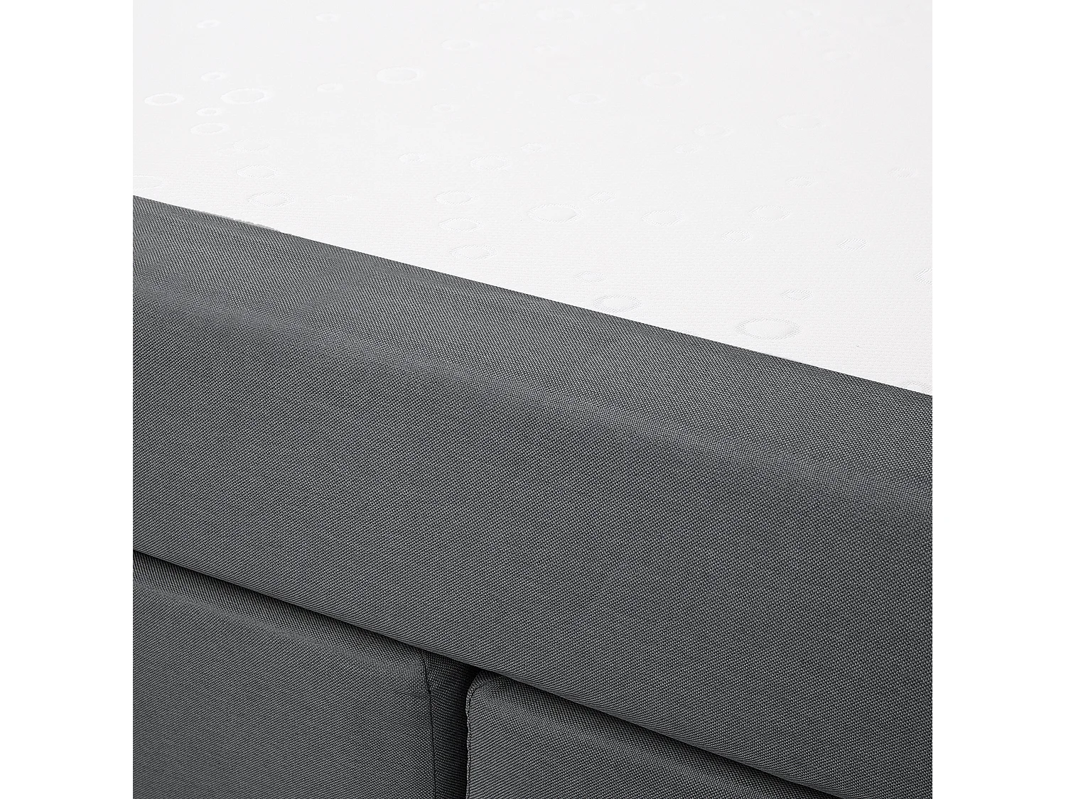 Letto Continentale Tessuto ADMIRAL 160 x 200 cm Grigio scuro