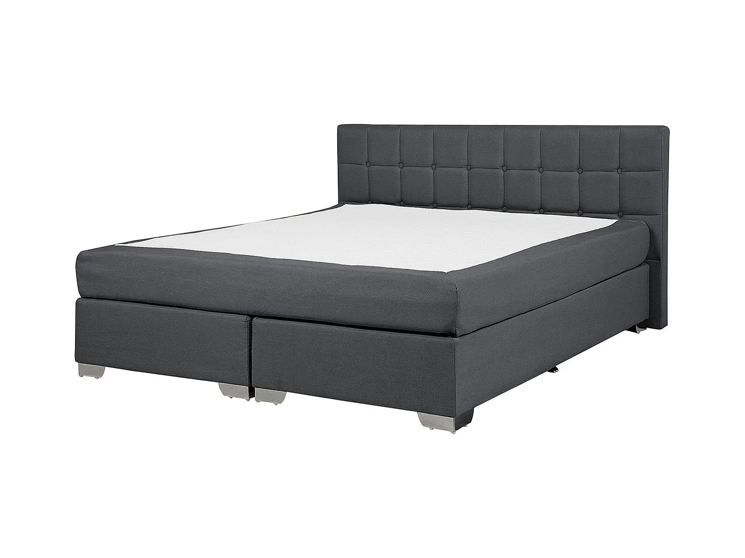 Lit Boxspring Tissu ADMIRAL 160 x 200 cm Gris foncé