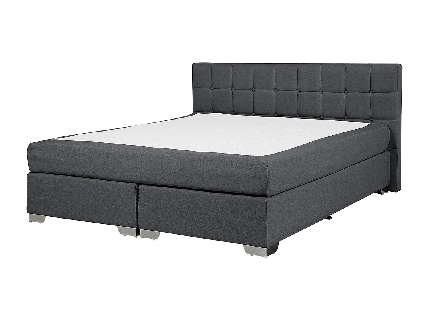 Lit Boxspring Tissu ADMIRAL 160 x 200 cm Gris foncé