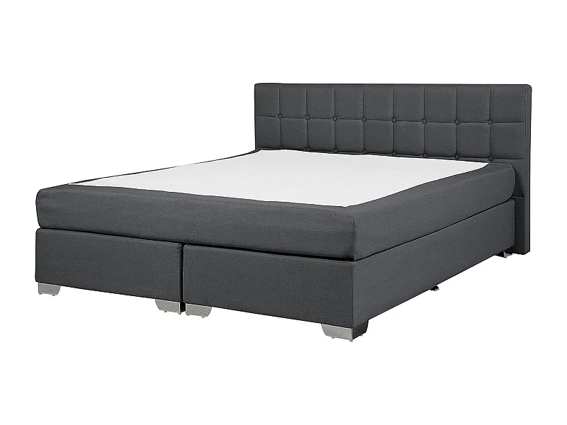 Lit Boxspring Tissu ADMIRAL 160 x 200 cm Gris foncé