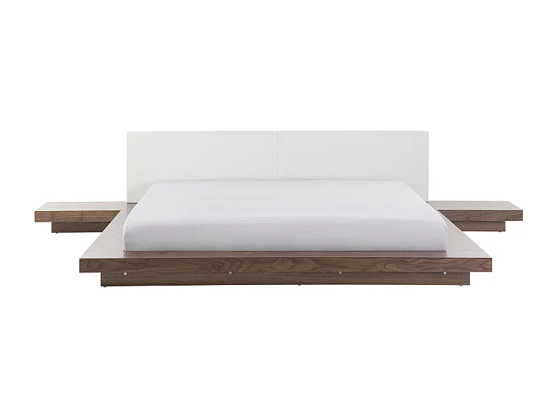 Letto ad acqua Pelle sintetica ZEN 180 x 200 cm Frassino marrone