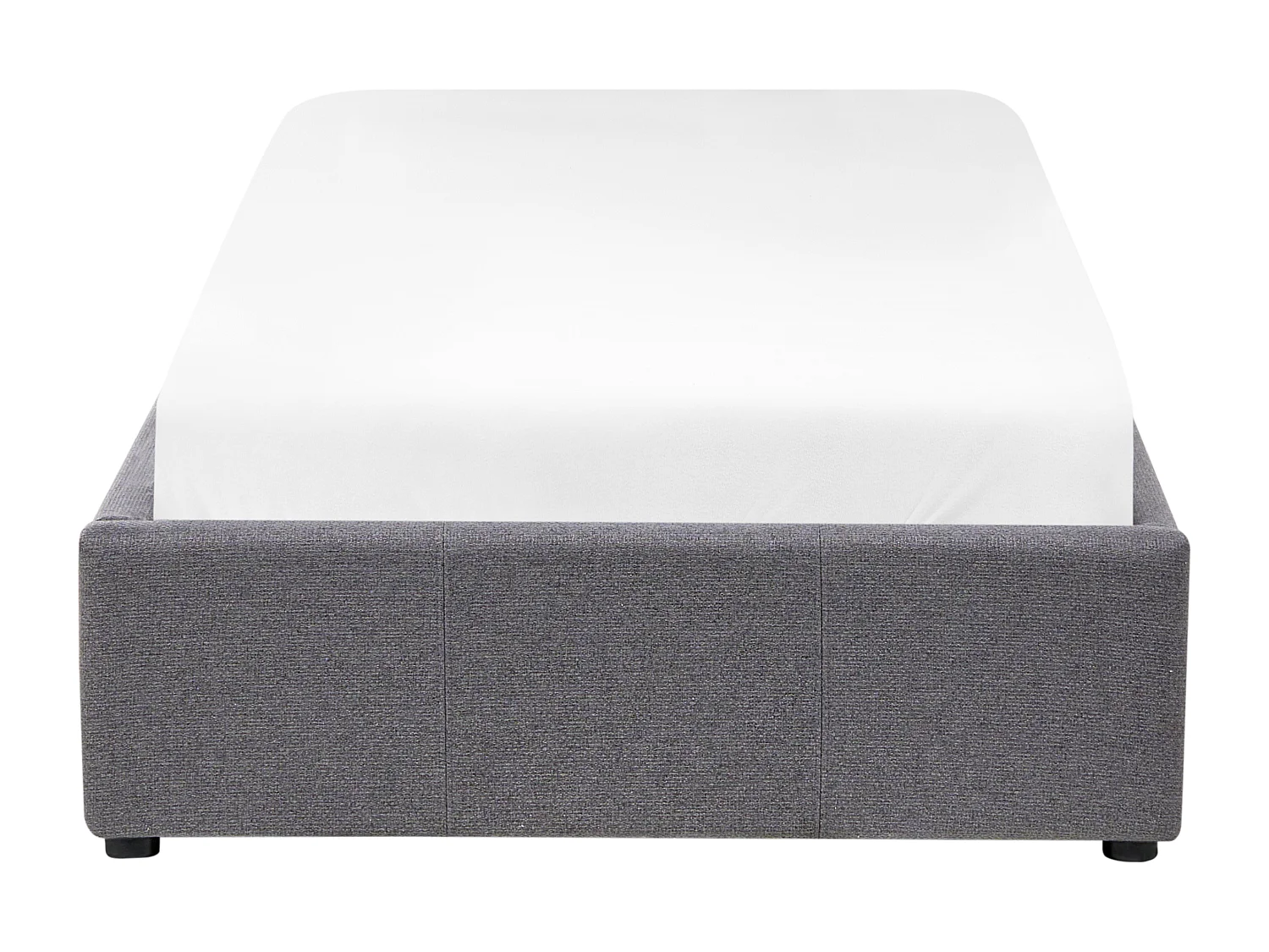 Lit ottoman sans tête de lit Tissu DINAN 90 x 200 cm Gris foncé