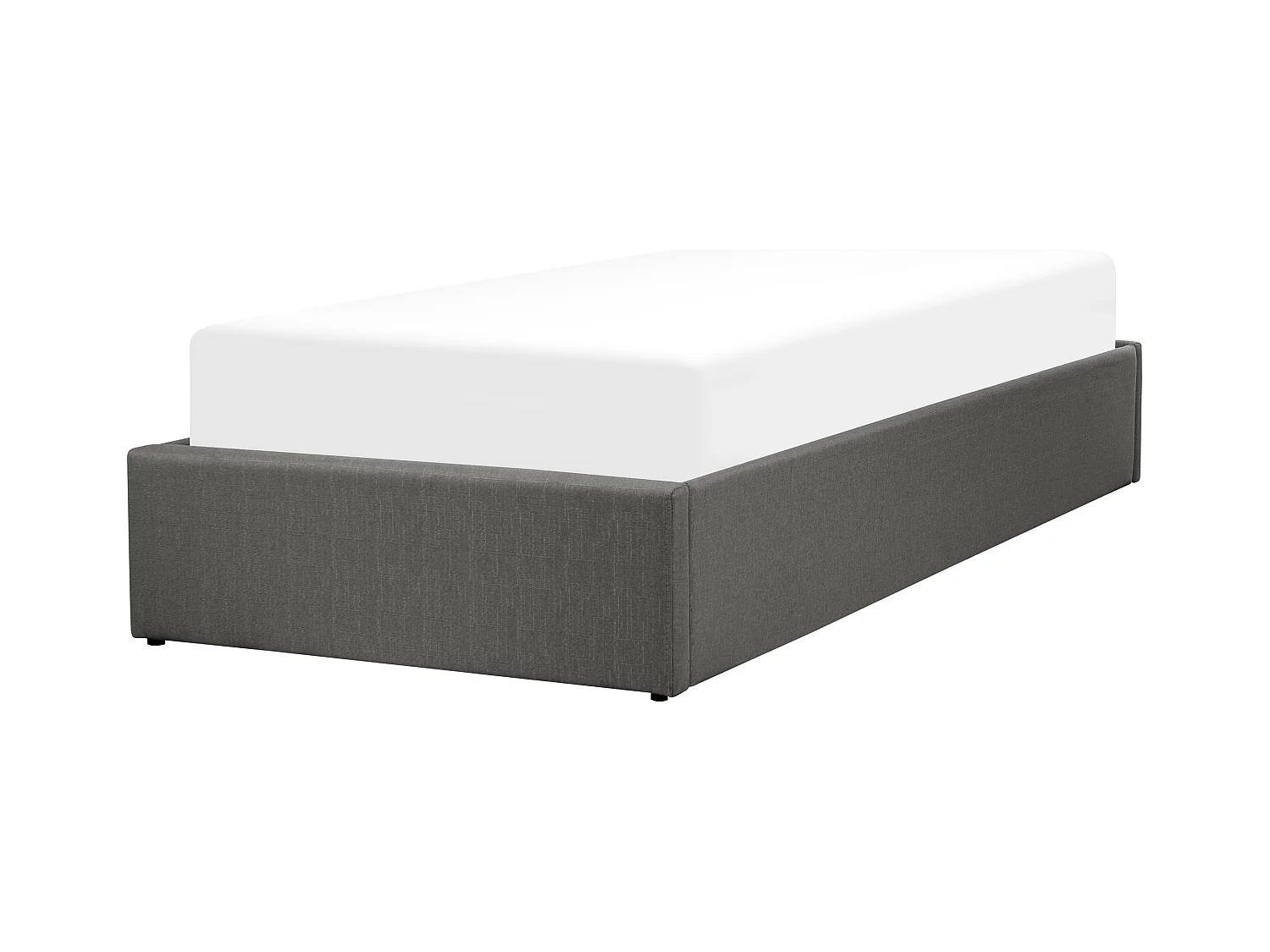 Lit ottoman sans tête de lit Tissu DINAN 90 x 200 cm Gris foncé