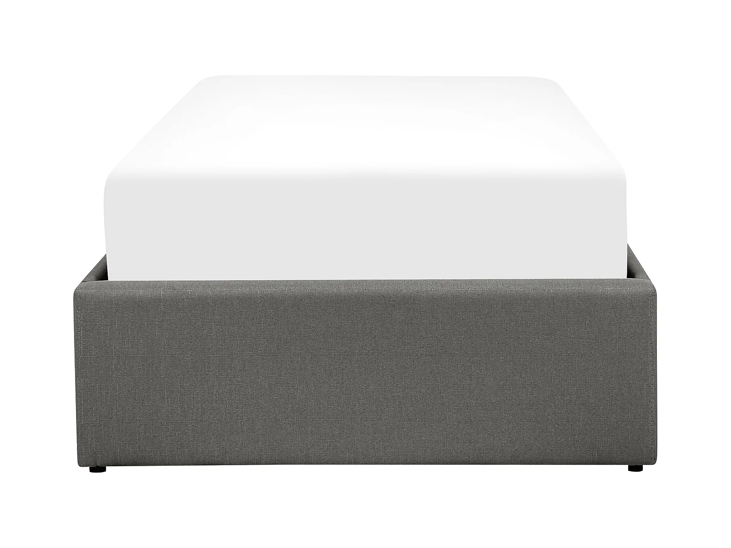 Lit ottoman sans tête de lit Tissu DINAN 90 x 200 cm Gris foncé