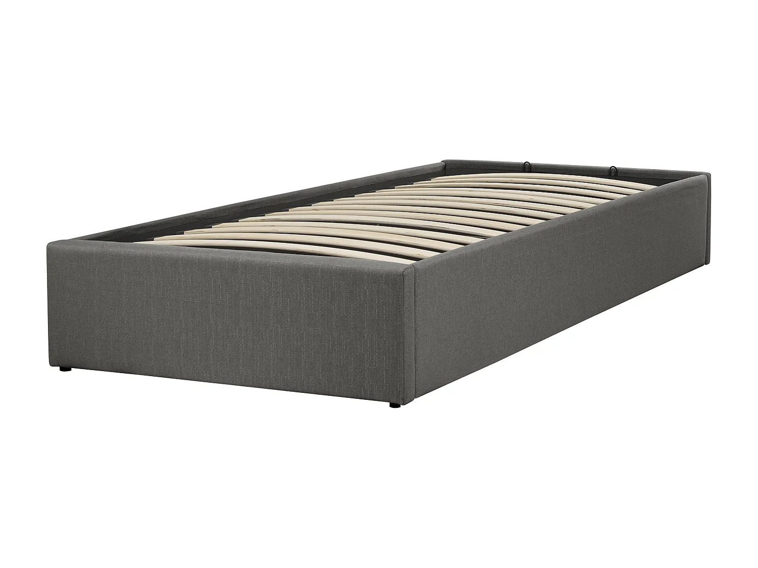 Cama baú Tecido DINAN 90 x 200 cm Cinzento escuro