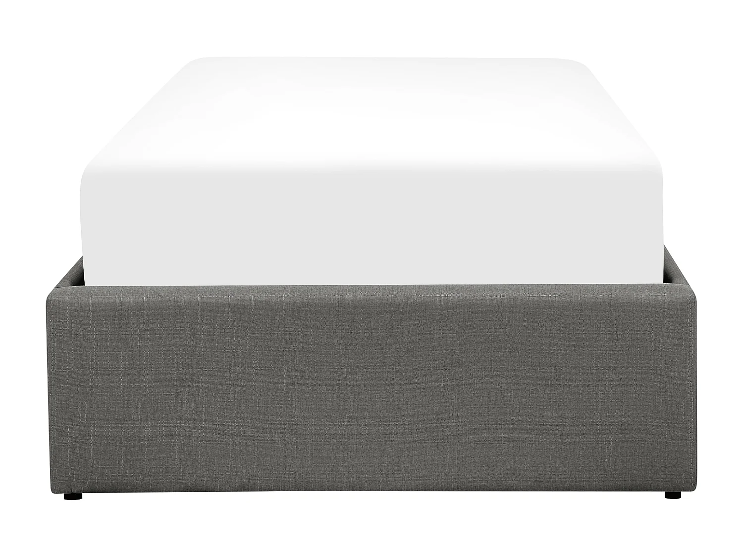 Lit ottoman sans tête de lit Tissu DINAN 90 x 200 cm Gris foncé