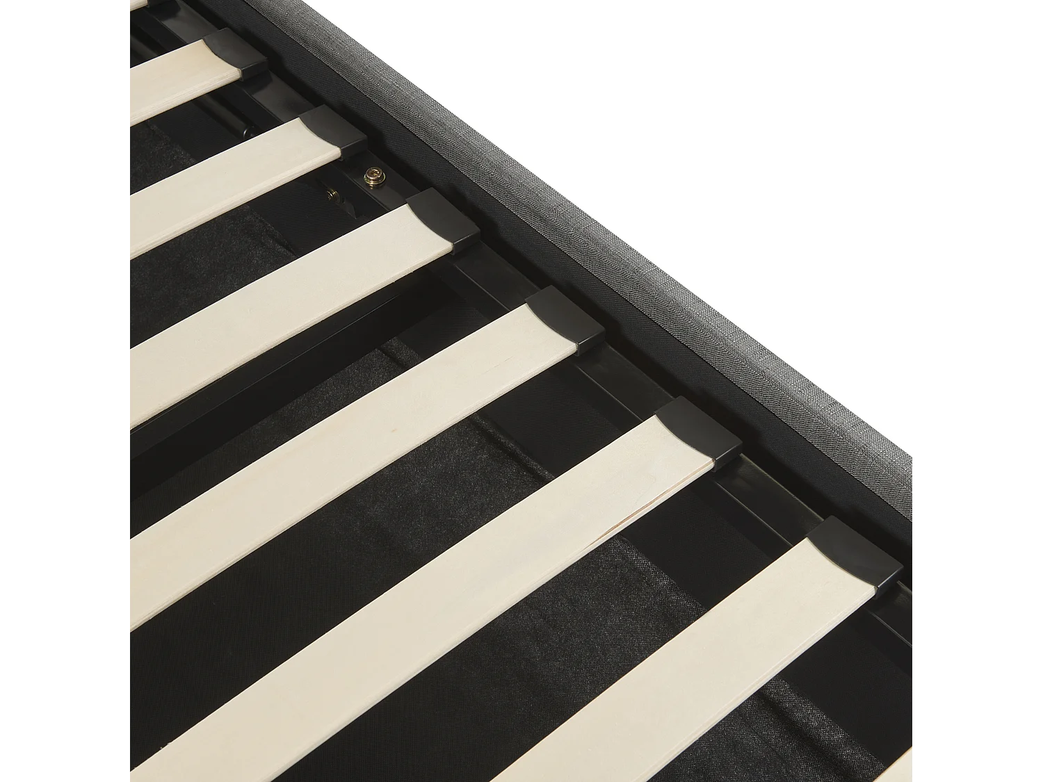 Lit ottoman sans tête de lit Tissu DINAN 90 x 200 cm Gris foncé