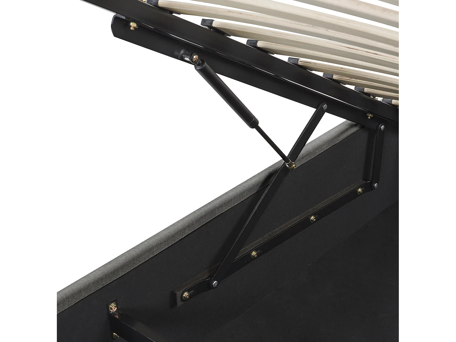 Lit ottoman sans tête de lit Tissu DINAN 90 x 200 cm Gris foncé