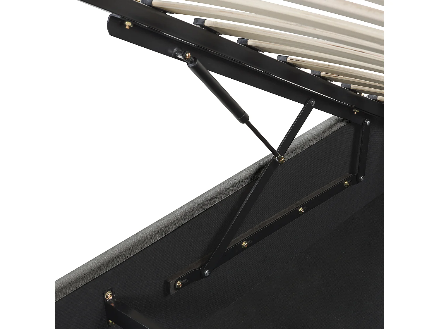 Bett mit Stauraum Stoff DINAN 90 x 200 cm Dunkelgrau