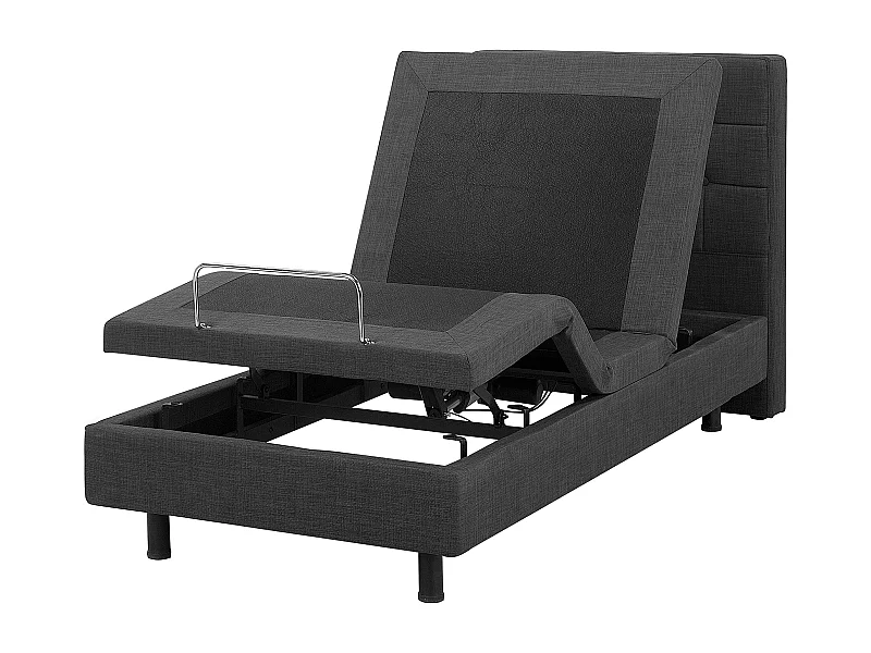 Cama ajustável Tecido DUKE 90 x 200 cm Cinzento escuro