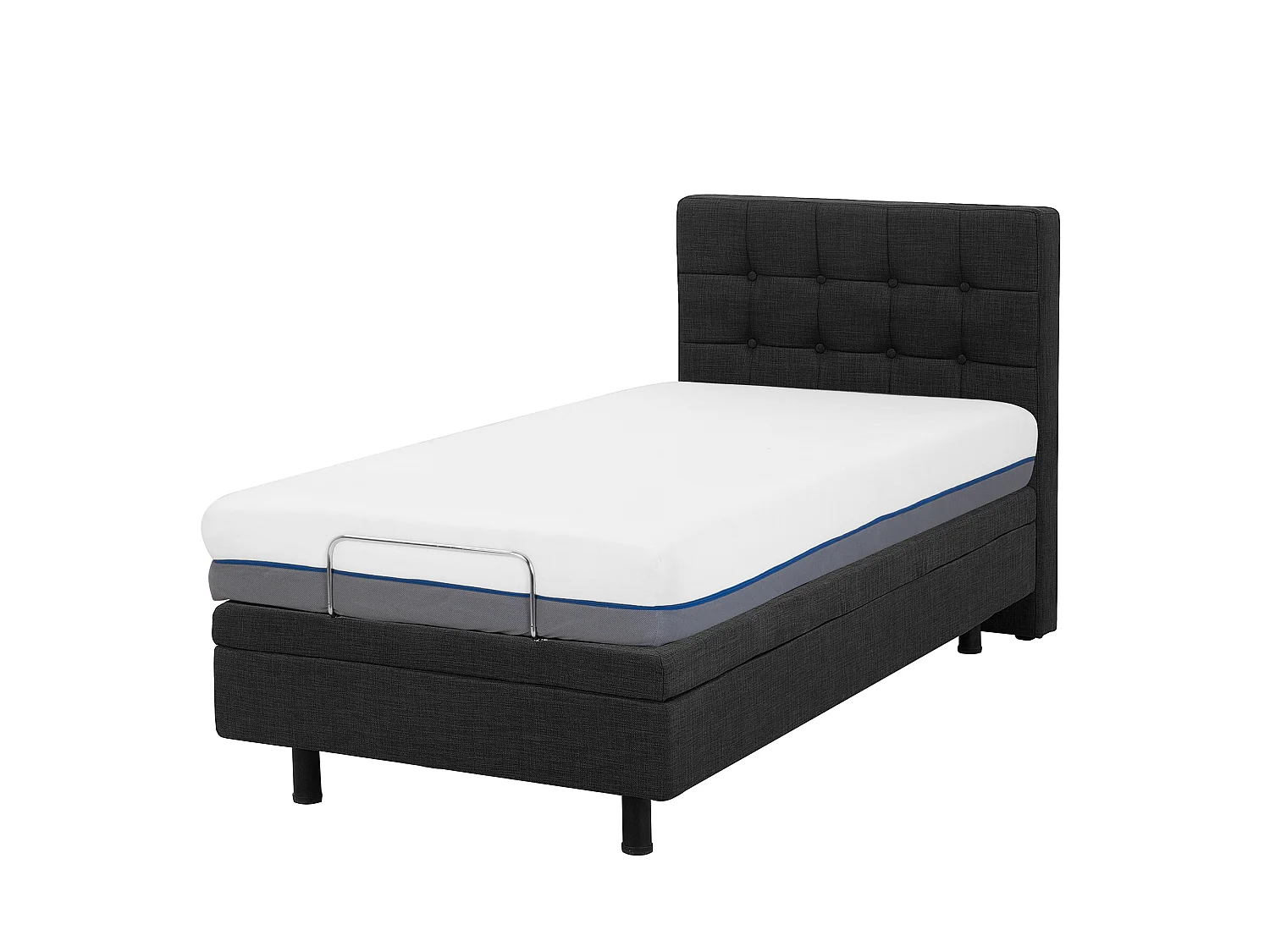 Lit réglable Tissu DUKE 90 x 200 cm Gris foncé