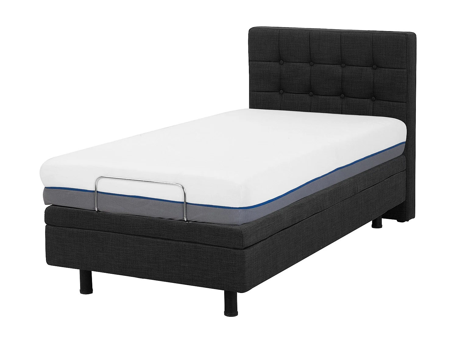 Lit réglable Tissu DUKE 90 x 200 cm Gris foncé