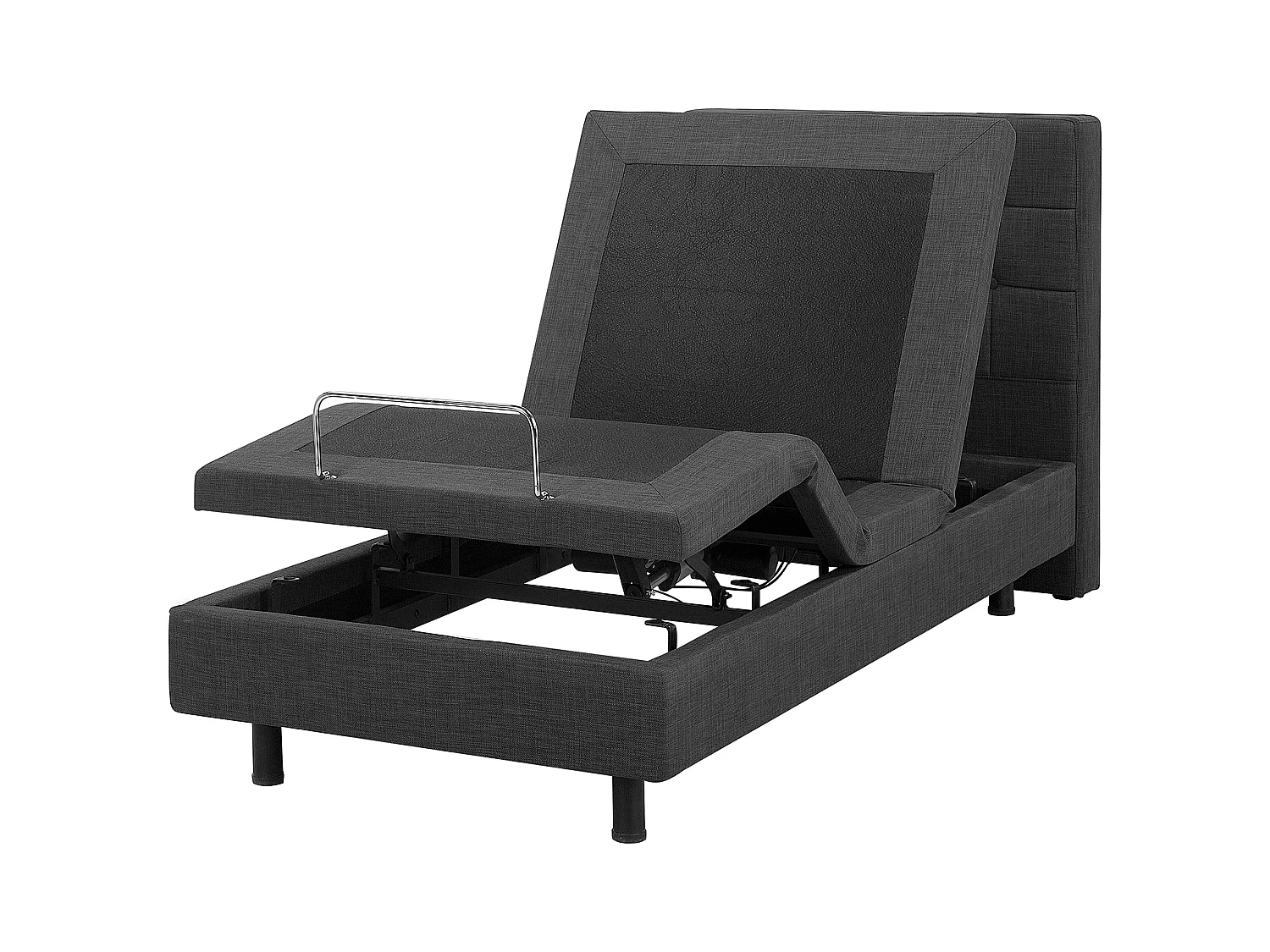 Lit réglable Tissu DUKE 90 x 200 cm Gris foncé