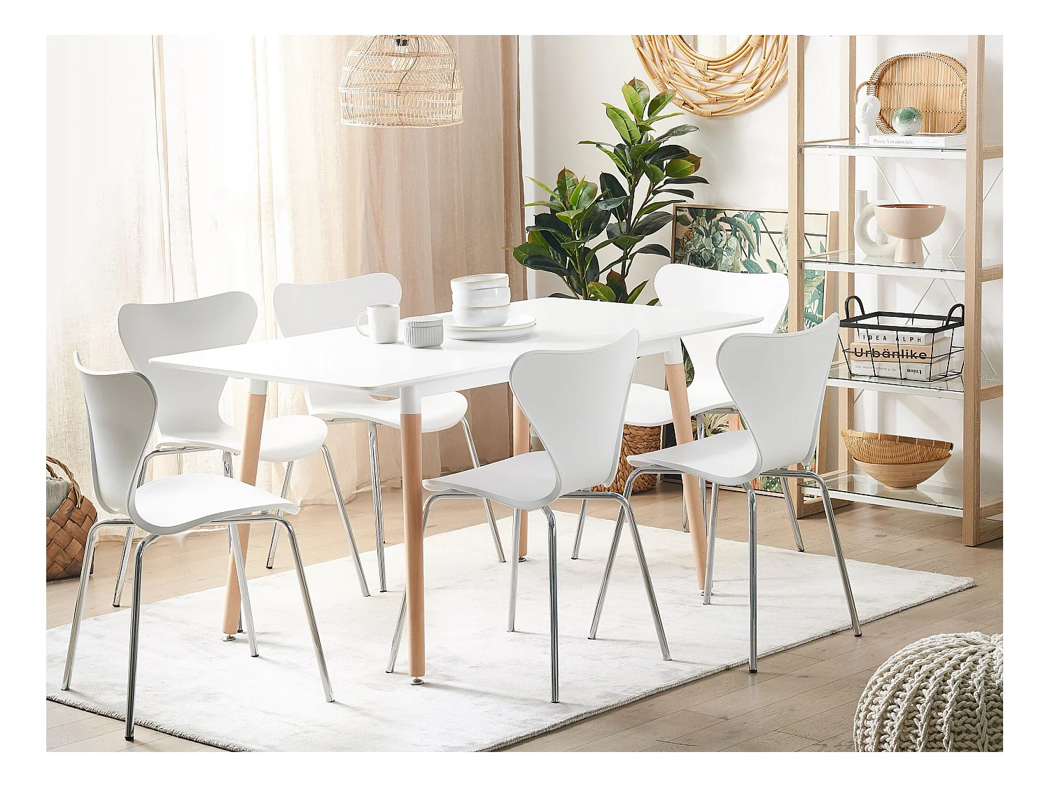Mesa de comedor extensible MIRABEL Blanco 120/150 cm 80 cm