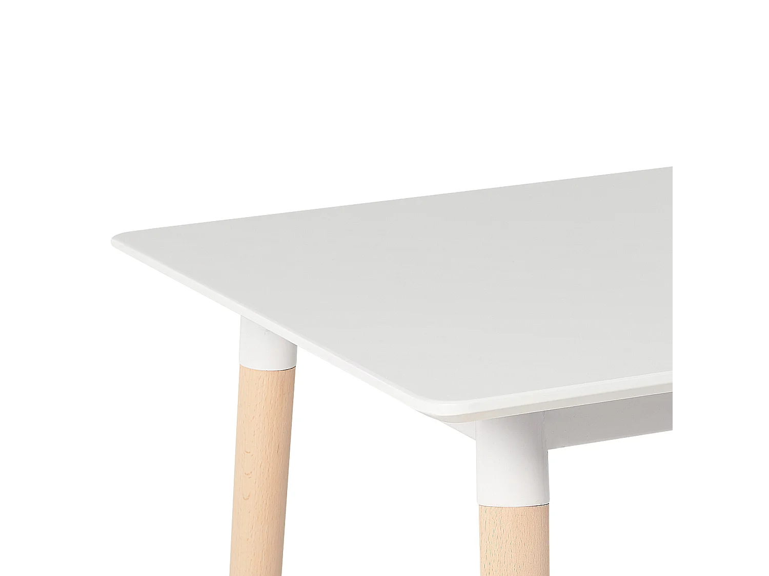 Esstisch weiß 120/150 x 80 cm ausziehbar helle Buchenholzbeine modern Mirabel