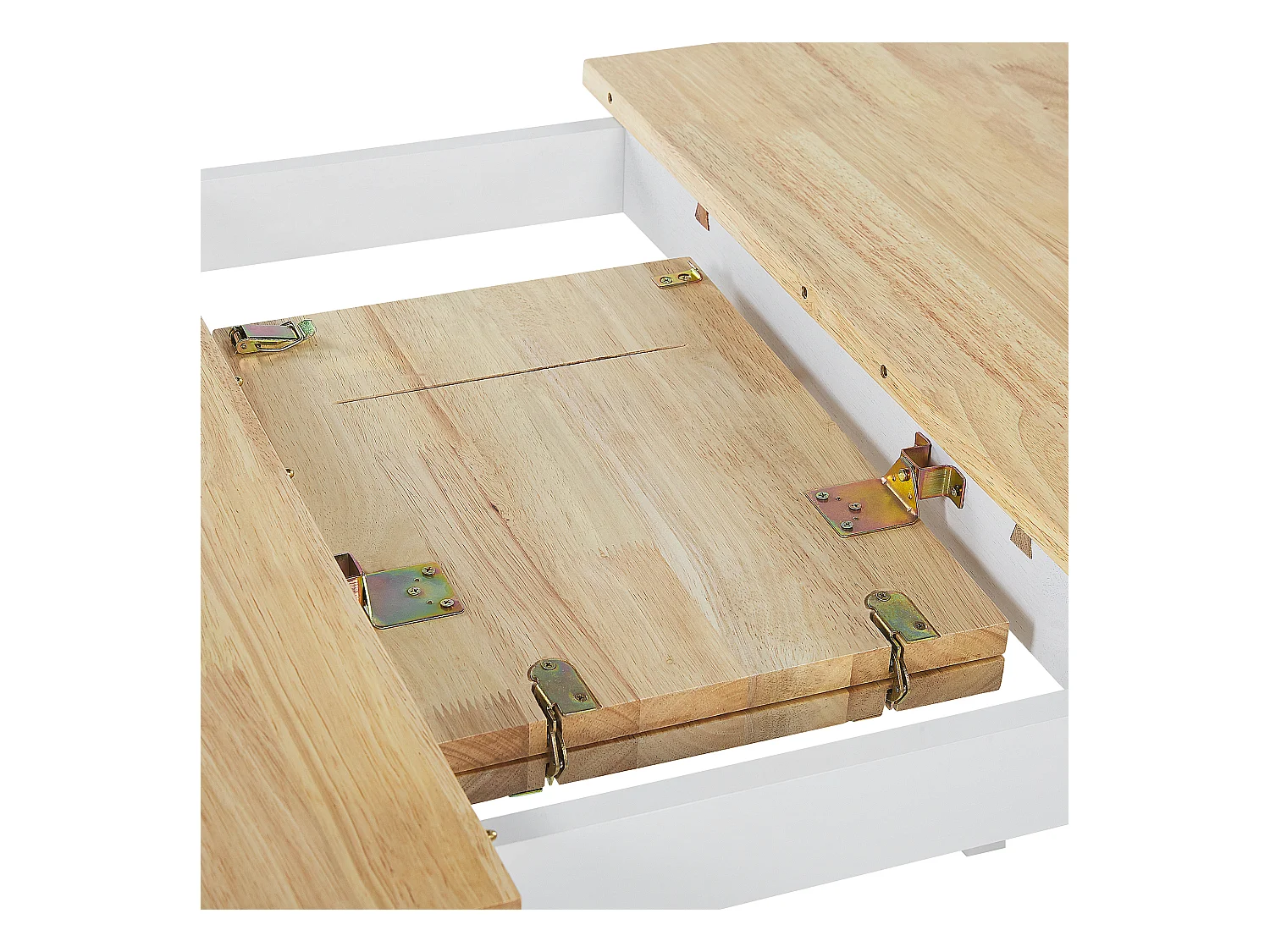 Table de salle à manger extensible HOUSTON Marron/blanc 120/150 cm 80 cm Bois