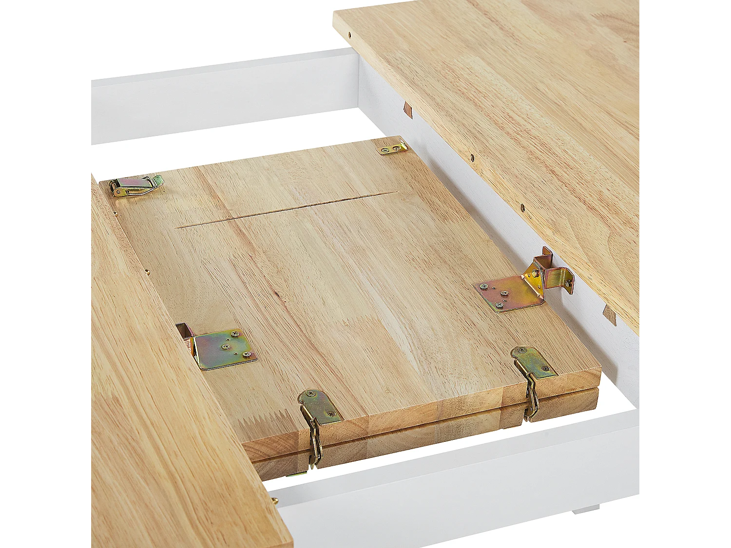 Table de salle à manger extensible HOUSTON Marron/blanc 120/150 cm 80 cm Bois