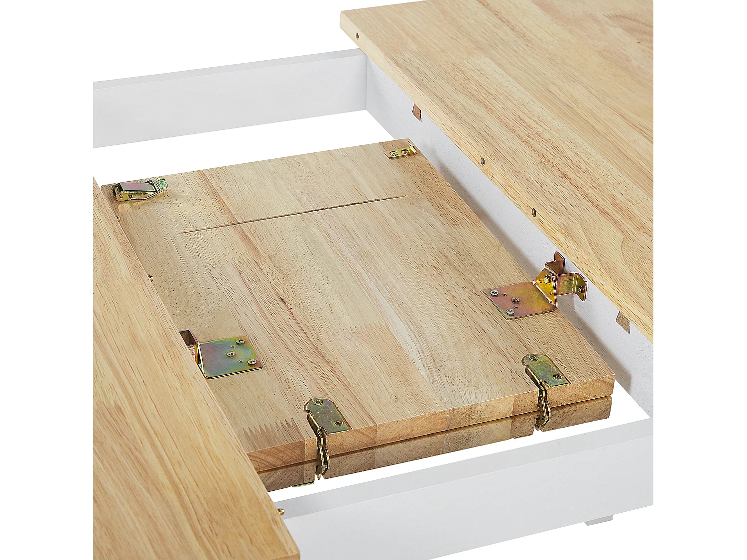 Eettafel uitschuifbaar HOUSTON Bruin/wit 120/150 cm 80 cm Hout