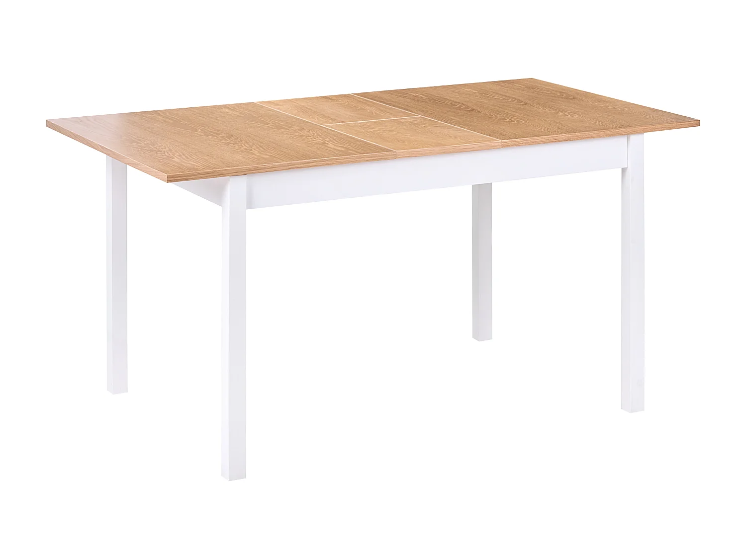 Table de salle à manger extensible HOUSTON Marron clair/blanc 120/150 cm 90 cm Bois de pin