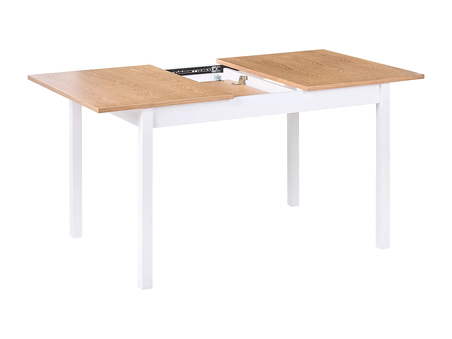Table de salle à manger extensible HOUSTON Marron clair/blanc 120/150 cm 90 cm Bois de pin