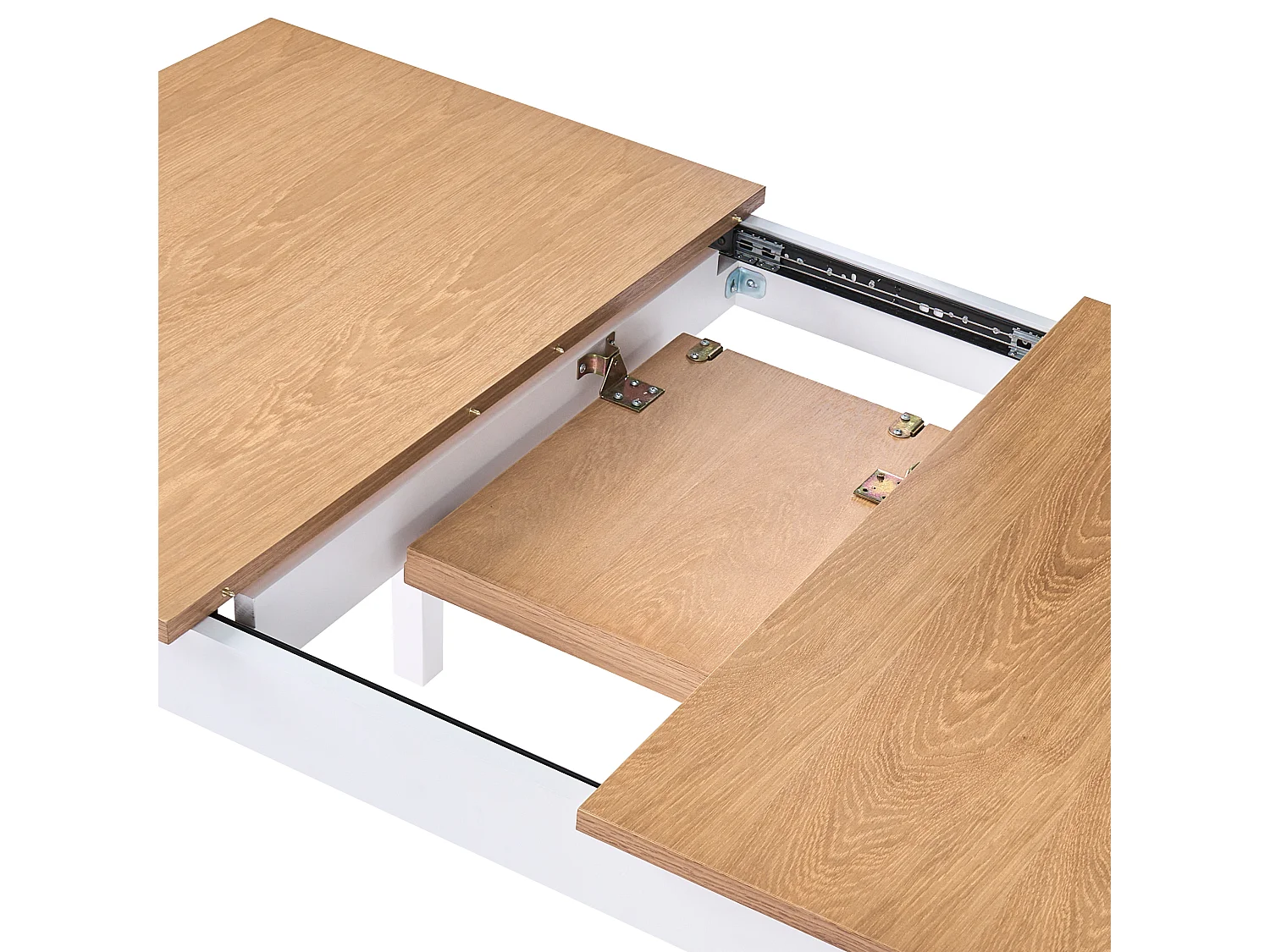 Table de salle à manger extensible HOUSTON Marron clair/blanc 120/150 cm 90 cm Bois de pin
