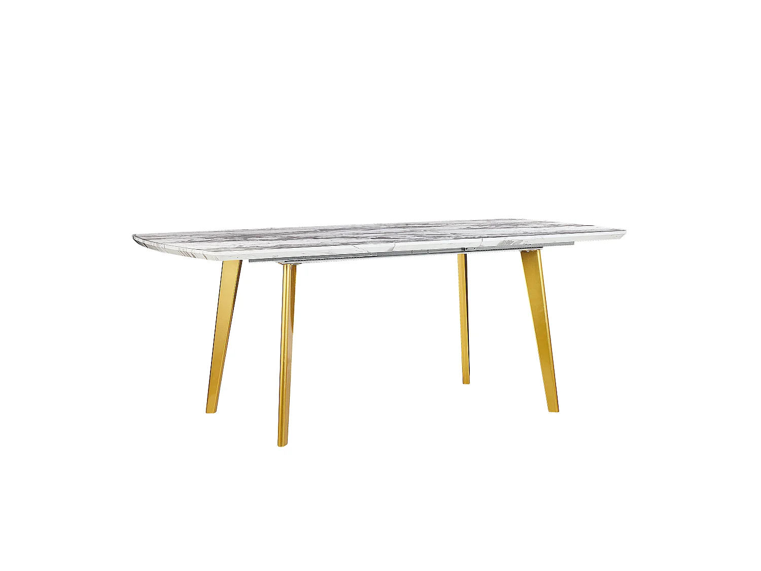 Table de salle à manger extensible MOSBY Marbre/doré 160/200 cm 90 cm