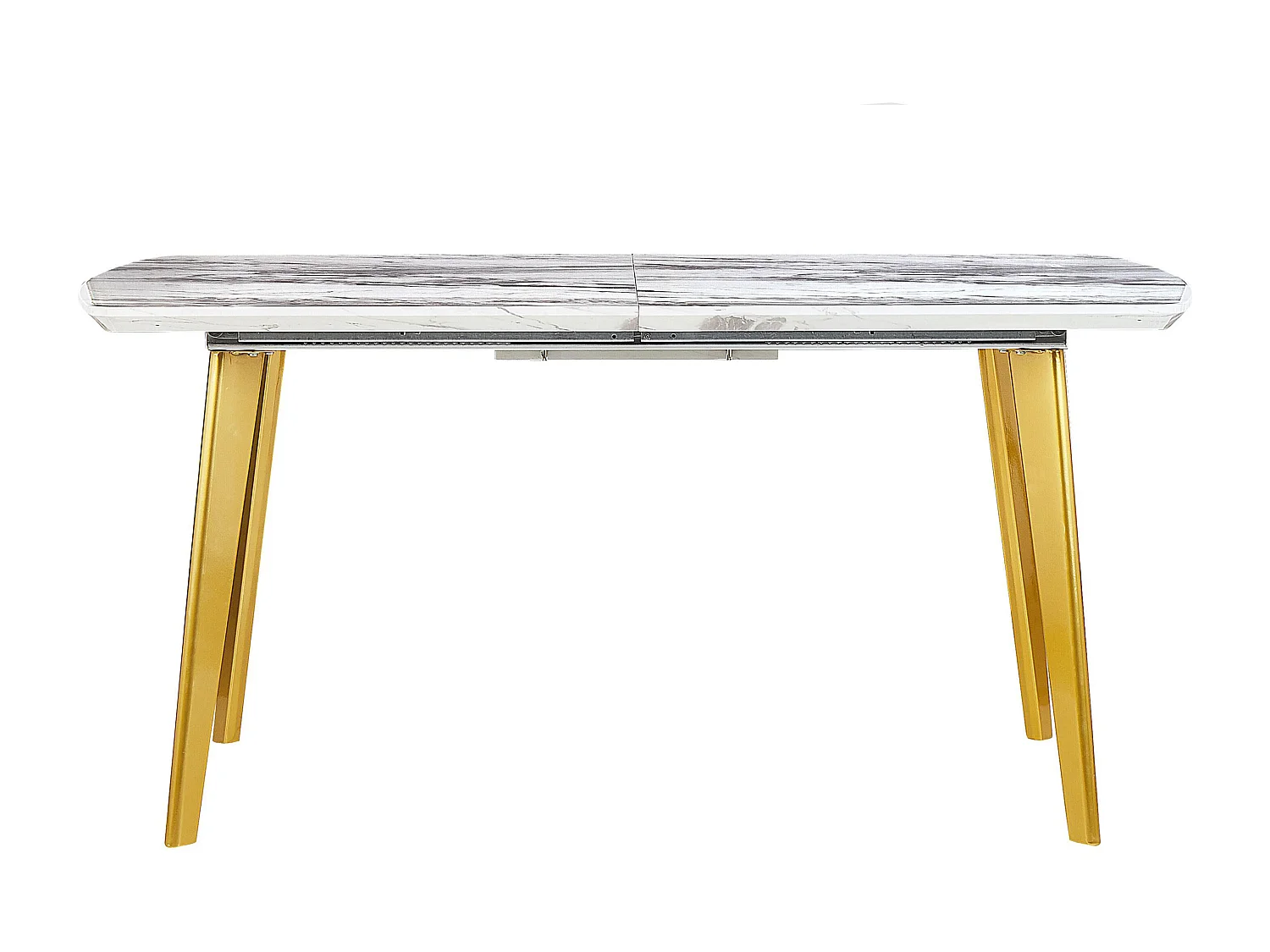 Stół do jadalni rozkładany MOSBY Biały/ złoty 160/200 cm 90 cm