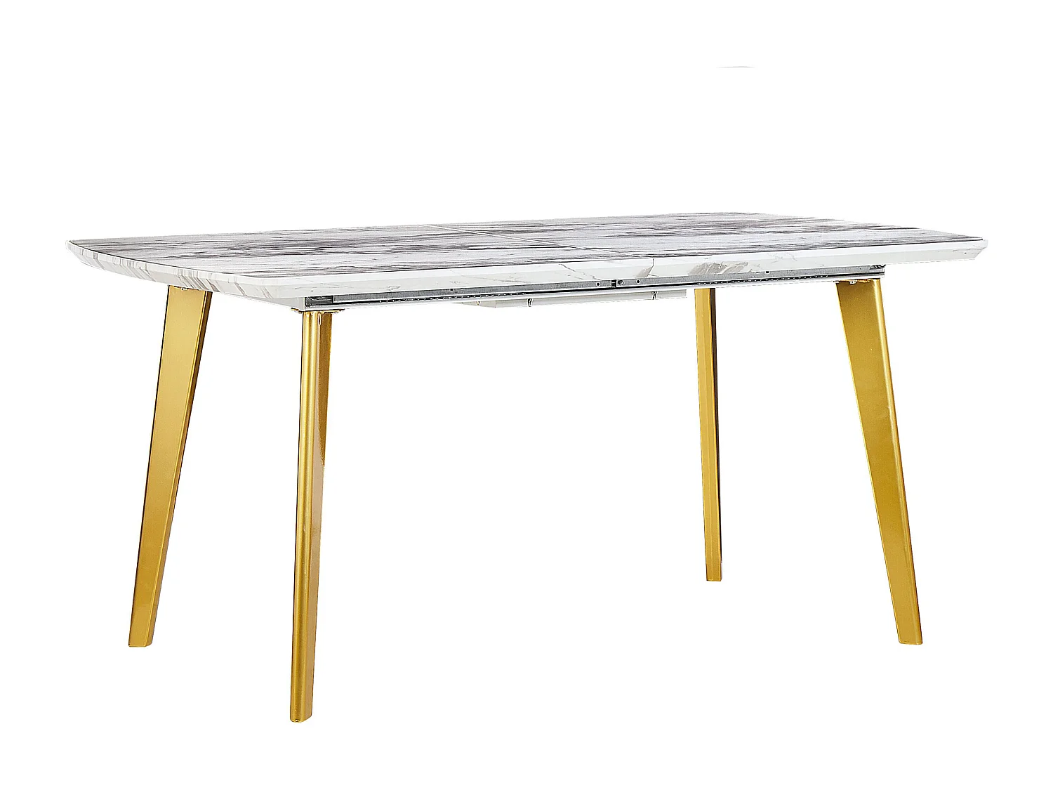 Table de salle à manger extensible MOSBY Marbre/doré 160/200 cm 90 cm