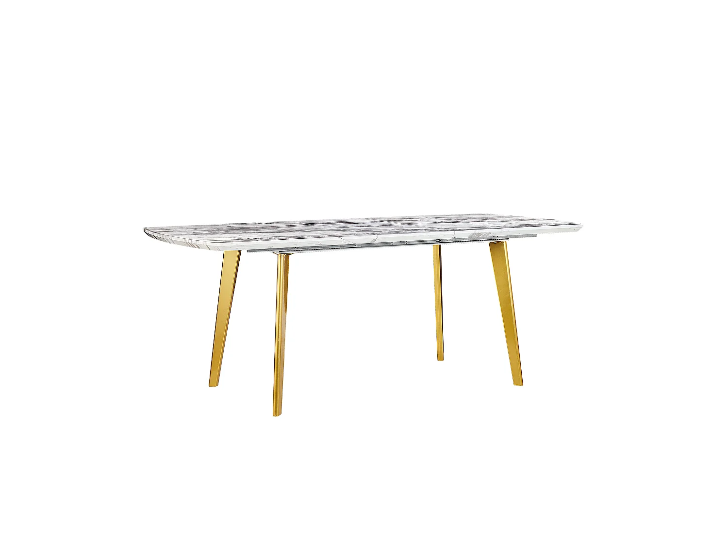 Table de salle à manger extensible MOSBY Marbre/doré 160/200 cm 90 cm