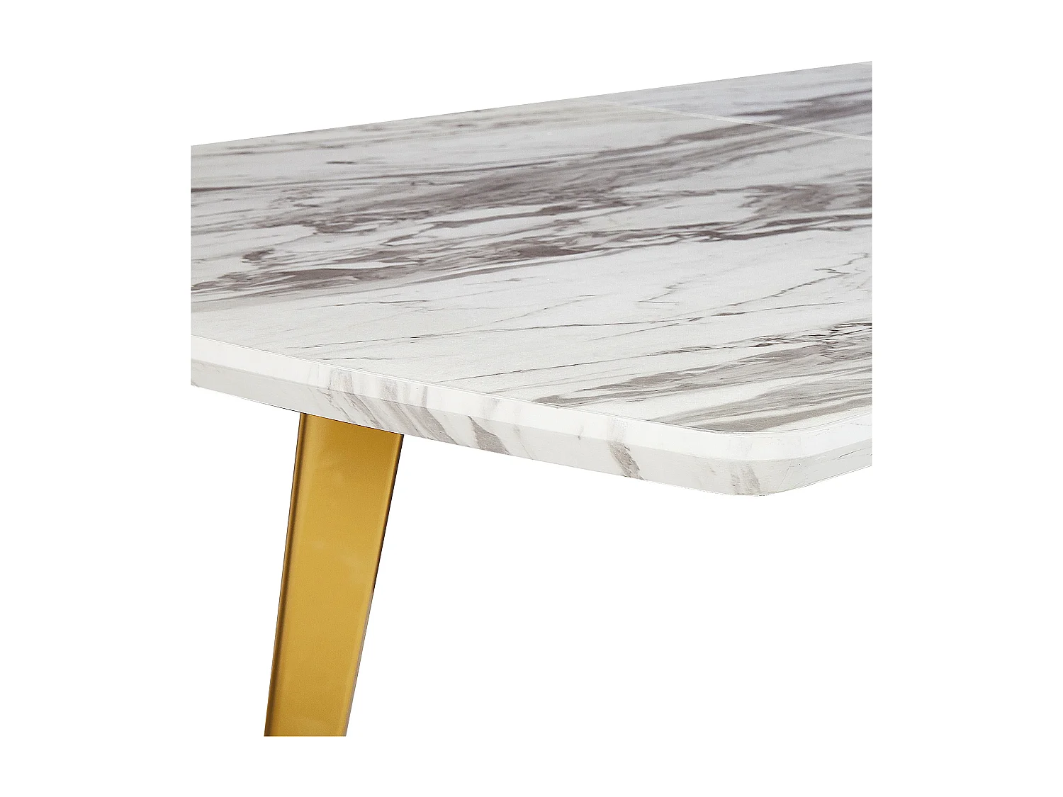 Table de salle à manger extensible MOSBY Marbre/doré 160/200 cm 90 cm