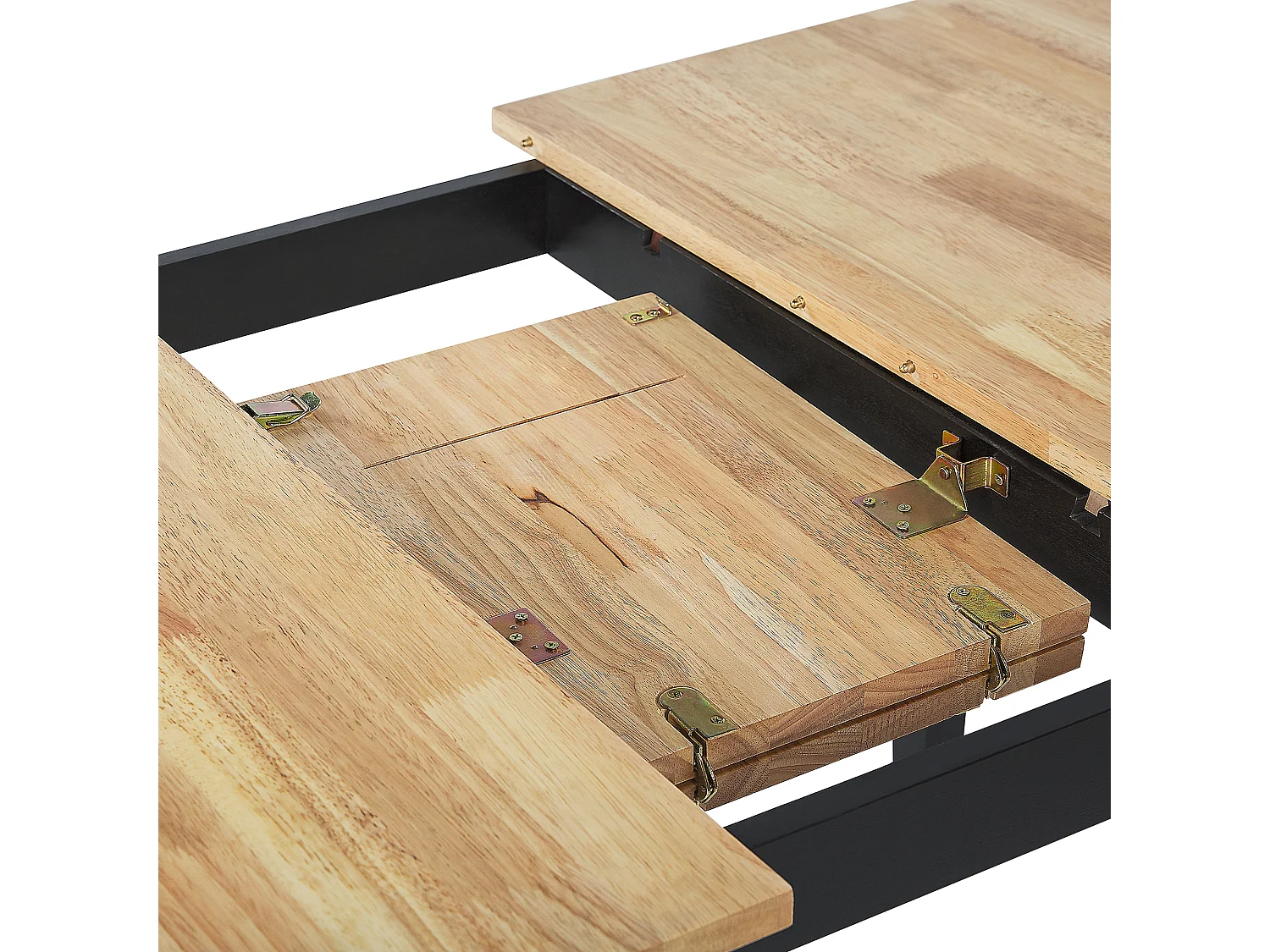 Table de salle à manger extensible HOUSTON Marron/noir 120/150 cm 80 cm Bois