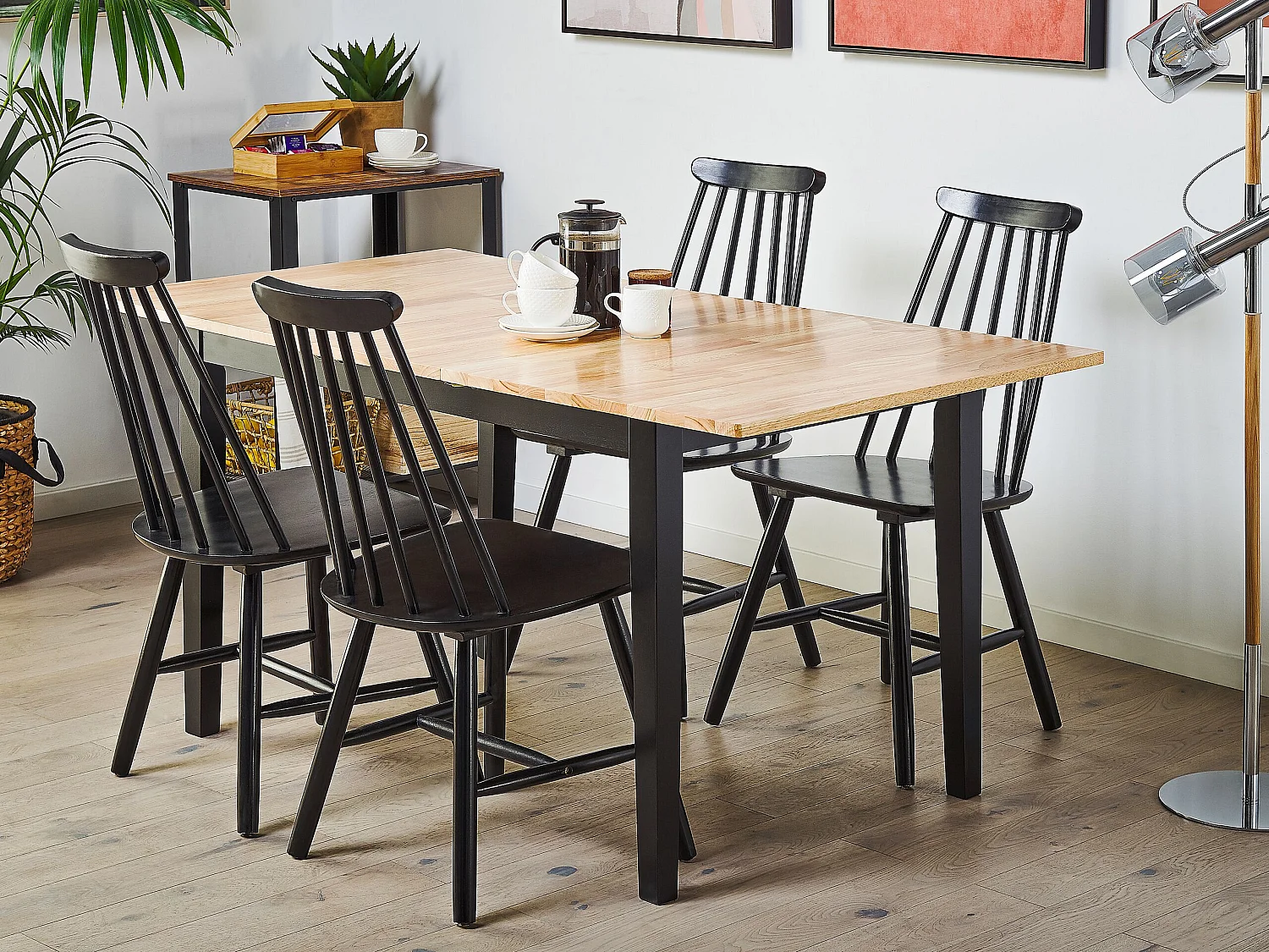 Table de salle à manger extensible HOUSTON Marron/noir 120/150 cm 80 cm Bois
