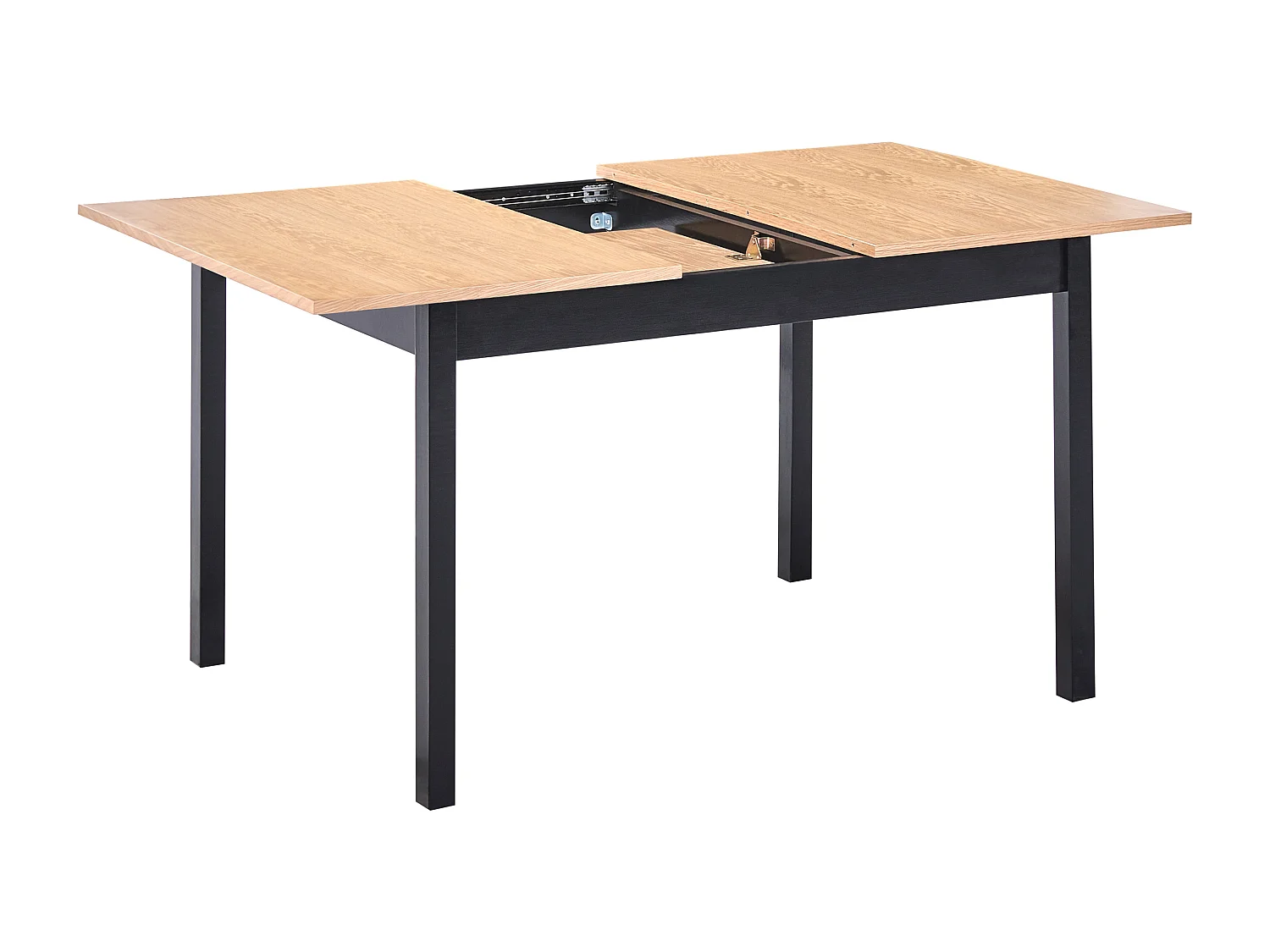 Eettafel uitschuifbaar HOUSTON Bruin/zwart 120/150 cm 80 cm Hout