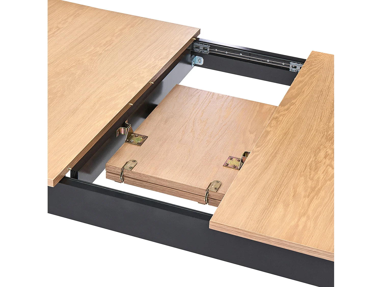 Eettafel uitschuifbaar HOUSTON Bruin/zwart 120/150 cm 80 cm Hout