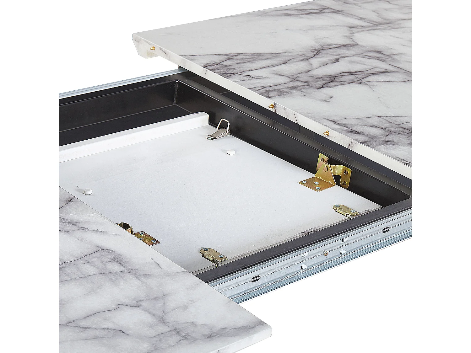 Table de salle à manger extensible MOSBY Marbre gris 160/200 cm 90 cm