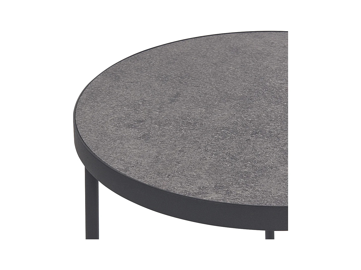 Runder, kleiner Couchtisch in Betonoptik grau / schwarz ⌀ 50 cm Melody