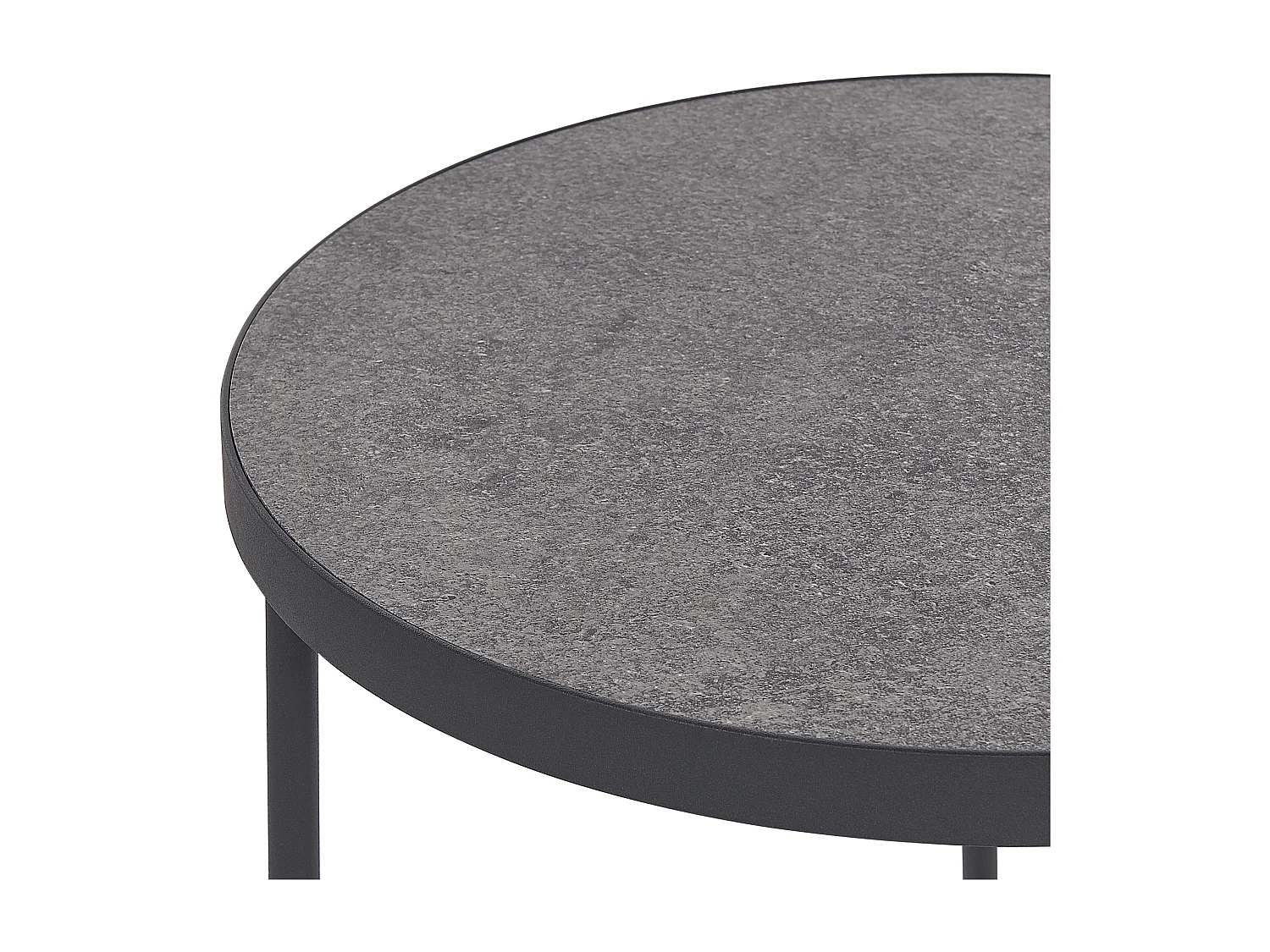 Runder, kleiner Couchtisch in Betonoptik grau / schwarz ⌀ 50 cm Melody